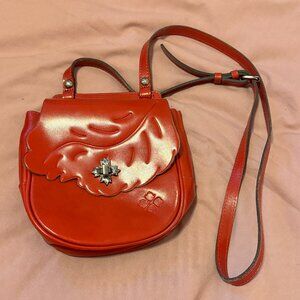 Patricia Nash Rosette Tooled Leather Crossbody Bag-Lava Red